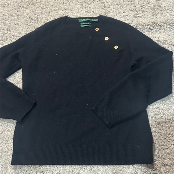 Ralph Lauren Sweaters - Ralph Lauren size M 100 percent cashmere black sweater EUC